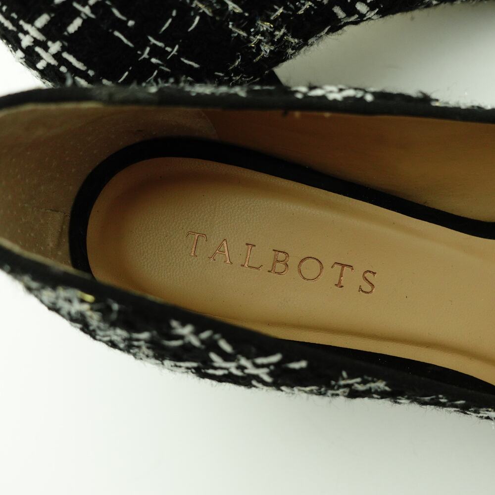 Talbots Black & White Tweed Pearl Classic Comfort Block Heel Pumps- Size 7 - Picture 4 of 9